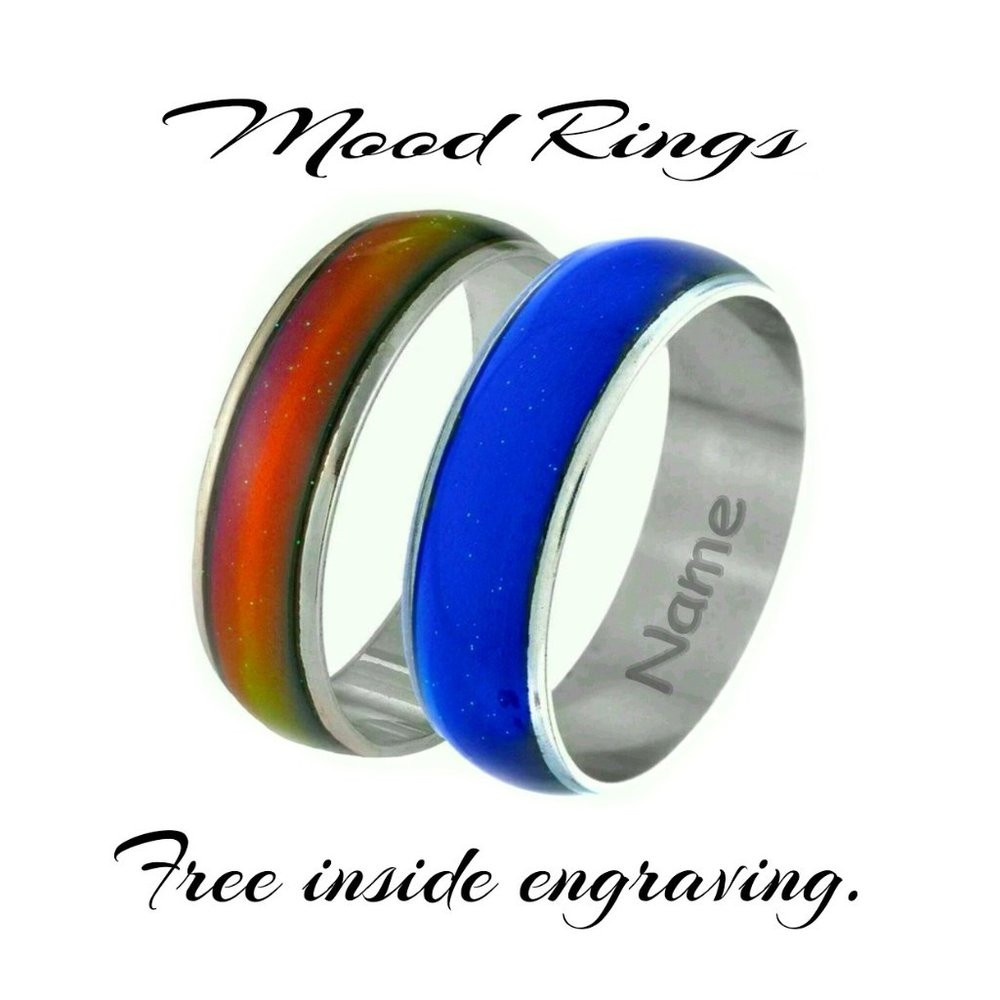 Stainless Ring Changing Color Moods Feeling & Emotional Temperature Ring .